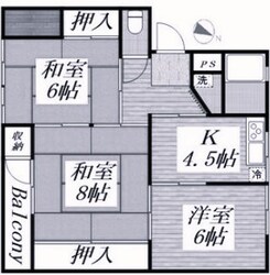 渦が森コーポ19号館の物件間取画像